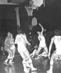 Jr. Boy's Basketball Team at Thornlea. #3 Bryden Millett, #10 Jim Stratten, #11 Rick Krus, #22 Mark Neale (45kb)