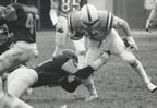 John Silverthorne #32 breaks a tackle, 1979-80. (53kb)